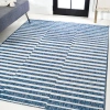 Jonathan Y Sukie Modern Offset Stripe Indoor/outdoor Area Rug In Blue/ivory
