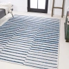 Jonathan Y Sukie Modern Offset Stripe Indoor/outdoor Area Rug In Ivory/blue