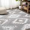 Jonathan Y Sumak High-low Pile Neutral Diamond Kilim Indoor/outdoor Area Rug In Gray/white/black