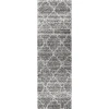 Jonathan Y Susa Ogee Moroccan Trellis Shag Area Rug In Light Gray/ivory