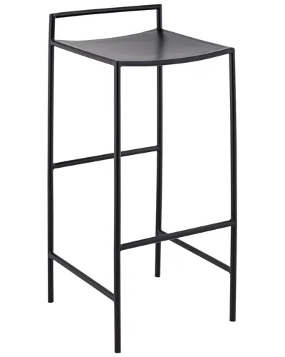 Jonathan Y Svelte 30in Coastal Contemporary Saddle-seat Low-back Bar Stool With Foot Rest In Black