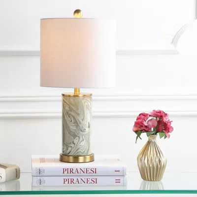 Jonathan Y Swirl 20.5" Ceramic Led Table Lamp In Gray