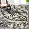 Jonathan Y Swirl Marbled Abstract Area Rug In Black/yellow