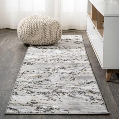 Jonathan Y Swirl Marbled Abstract Area Rug In Gray/black