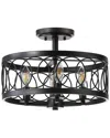 Jonathan Y Sylvain 15.5in Metal Led Semi-flush Mount