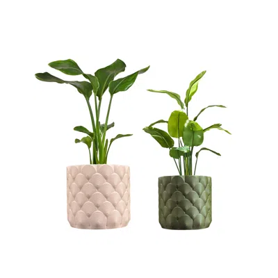 Jonathan Y Syrie Modern Bohemian Indoor Ocean Wave Eco-friendly 3d Printed Planters With Drainage In Multi