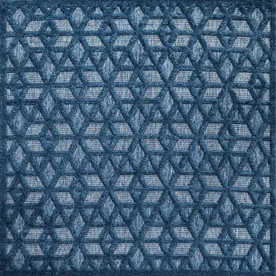 Jonathan Y Talaia Neutral Geometric Indoor/outdoor Area Rug In Navy