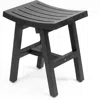 Jonathan Y Tamlyn 15.75" Traditional Classic Slatted Solid Acacia Wood Indoor/outdoor Shower Stool In Gray