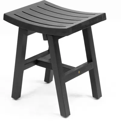 Jonathan Y Tamlyn 15.75" Traditional Classic Slatted Solid Acacia Wood Indoor/outdoor Shower Stool In Gray