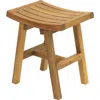 Jonathan Y Tamlyn 15.75" Traditional Classic Slatted Solid Acacia Wood Indoor/outdoor Shower Stool In Brown