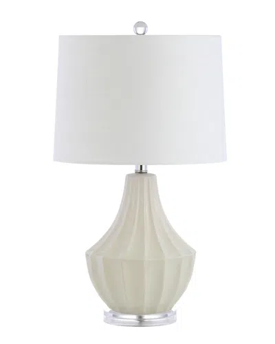 Jonathan Y Tate 24.5in Ceramic Led Table Lamp In Neutral