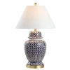 Jonathan Y Tegola 28.5" Ceramic/iron Coastal Modern Led Table Lamp,navy In Blue/white