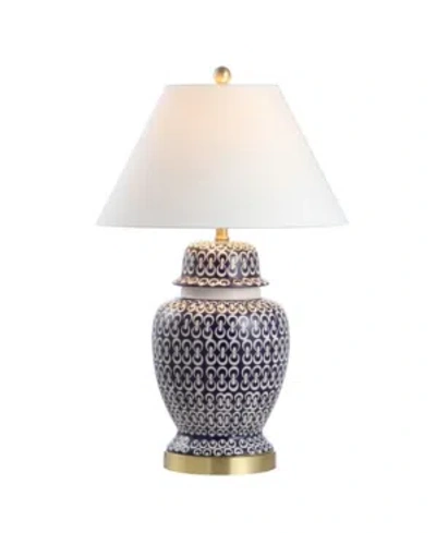Jonathan Y Tegola Coastal Modern Led Table Lamp In Blue