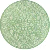 Jonathan Y Tela Bohemian Textured Weave Floral Indoor/outdoor Round Area Rug In Green