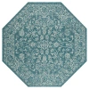 Jonathan Y Tela Bohemian Textured Weave Floral Octagon Indoor/outdoor Area Rug In Blue