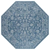 Jonathan Y Tela Bohemian Textured Weave Floral Octagon Indoor/outdoor Area Rug In Blue