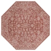 Jonathan Y Tela Bohemian Textured Weave Floral Octagon Indoor/outdoor Area Rug In Red
