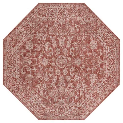 Jonathan Y Tela Bohemian Textured Weave Floral Octagon Indoor/outdoor Area Rug