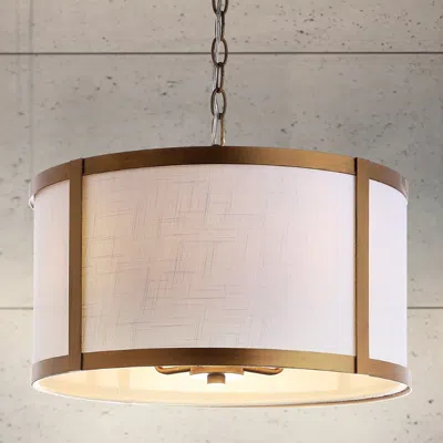 Jonathan Y Thatcher 17" Metal Led Pendant Light In Neutral