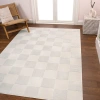 Jonathan Y Thea Modern Geometric Checkerboard High-low Area Rug In White/cream