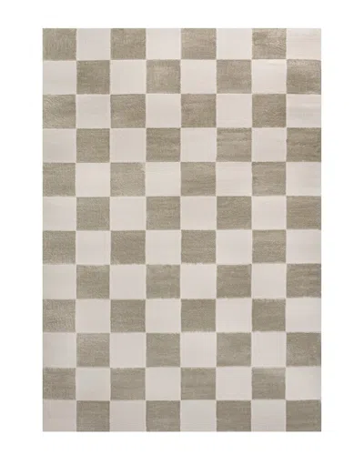 Jonathan Y Thea Modern Geometric Checkerboard High-low Area Rug In Silver