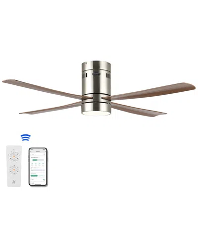 Jonathan Y Theo Led Ceiling Fan In Silver