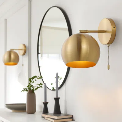 Jonathan Y Tierra 7" 1-light Modern Midcentury Iron Led Sconce With Pull-chain Switch