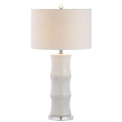 Jonathan Y Tiki 26.5" Ceramic Led Table Lamp In White
