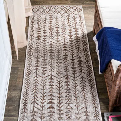 Jonathan Y Tokay Bohemian Geometric Indoor/outdoor Area Rug In Beige/brown