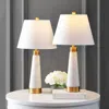 Jonathan Y Travis 26.5" Marble/iron Gold Modern Column Led Table Lamp (set Of 2)