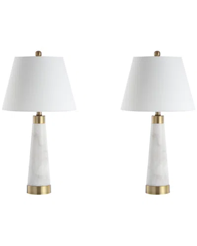Jonathan Y Travis 26.5in Gold Modern Column Led Table Lamp In Multi