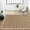 Jonathan Y Trebol Moroccan Trellis Textured Weave Indoor/outdoor Area Rug In Brown/beige