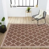 Jonathan Y Trebol Moroccan Trellis Textured Weave Indoor/outdoor Area Rug In Espresso/taupe
