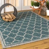 Jonathan Y Trebol Moroccan Trellis Textured Weave Indoor/outdoor Area Rug In Teal/gray