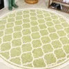 Jonathan Y Trebol Moroccan Trellis Textured Weave Indoor/outdoor Round Area Rug In Green