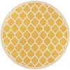 Jonathan Y Trebol Moroccan Trellis Textured Weave Indoor/outdoor Round Area Rug In Yellow