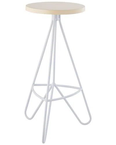 Jonathan Y Trinity 30in Modern Industrial Tripod Backless Bar Stool In White