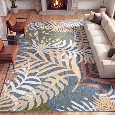 Jonathan Y Tropics Palm Leaves Indoor/outdoor Rug In Multi