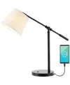 Jonathan Y Troy 24" Classic Contemporary Iron Led Task Lamp With Usb Charging Port In Oil Rubbed Bronze
