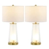 Jonathan Y Tryon 26" Modern Minimalist Glass/iron Nightlight Led Table Lamp In Clear/brass Gold