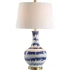 Jonathan Y Tucker 30.5" Ceramic/metal Led Table Lamp In Blue/white
