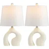 Jonathan Y Tula 19" Scandinavian Minimalist Ceramic Arch Led Table Lamp In Cream