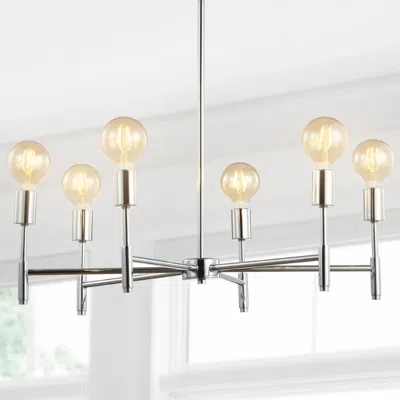 Jonathan Y Turing 28.5" Adjustable Height Metal Led Chandelier In Gold