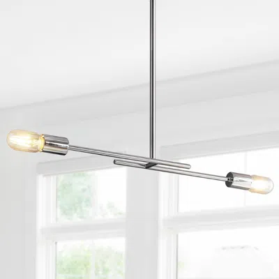 Jonathan Y Turing 30.5" Adjustable Metal Led Linear Pendant In Gray