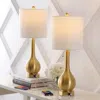Jonathan Y Tyler 24" Modern Classic Gourd Iron Led Table Lamp With Pull-chain With Dual Usb Charging Port (set