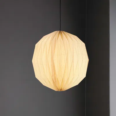 Jonathan Y Vaughn 15.75" Modern Vintage Orb Honeycomb Shade Led Pendant Light, Natural In White