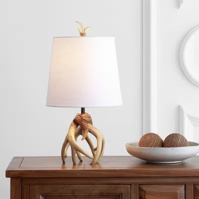Jonathan Y Vermont 19" Antler Resin Led Table Lamp In Gold