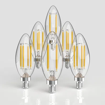 Jonathan Y Vintage Non-dimmable C35-4w Led Edison Glass Bulbs With E12 Base, 80+ Cri, Warm White 2700k, 420 Lum In Animal Print