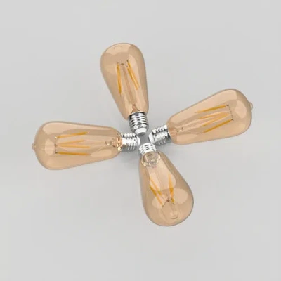 Jonathan Y Vintage Non-dimmable St58-4w Led Edison Bulbs With E26 Base, 80+ Cri, Warm White 2700k, 3 In Amber