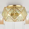 Jonathan Y Violet 12.5" 2-light Industrial Vintage Iron/glass Led Flush Mount